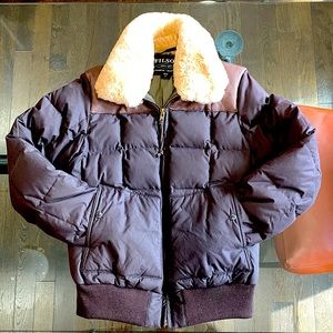 Filson Cascade 550 Down Bomber Jacket with Shearling  Collar